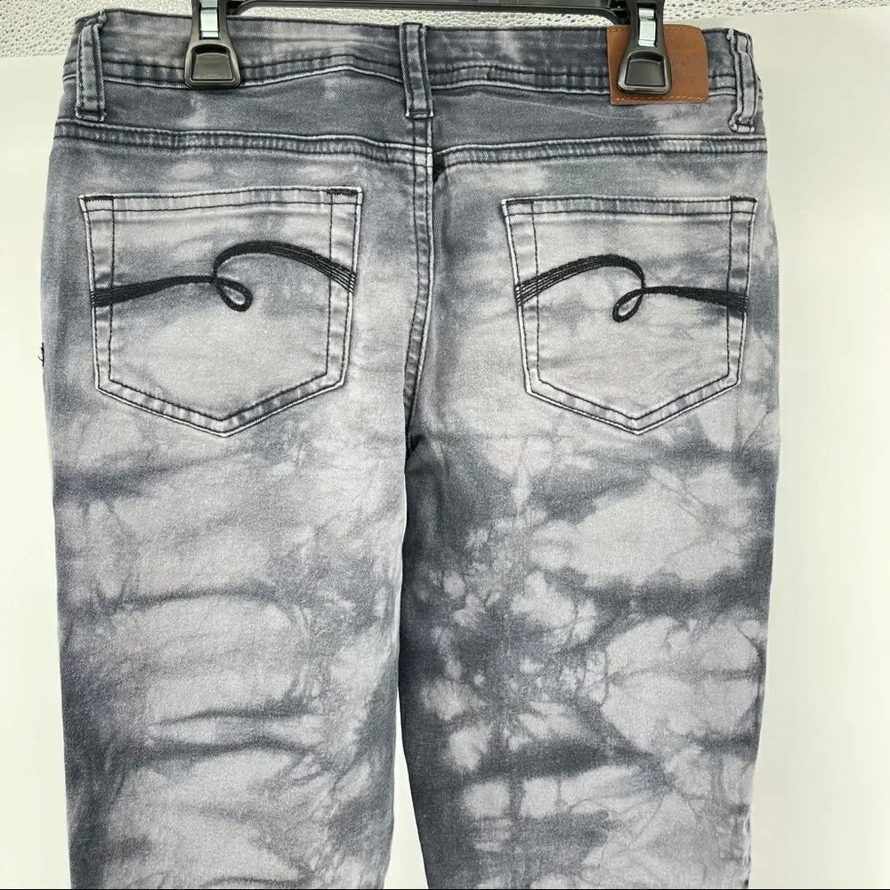 Justice Premium Jeans Girl’s Simply Low Tie Dye Gray Denim Skinny Jeans Size 14